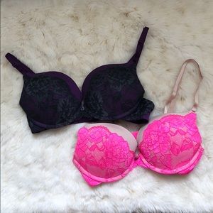 2 Blackheart Lace Push-up Bras